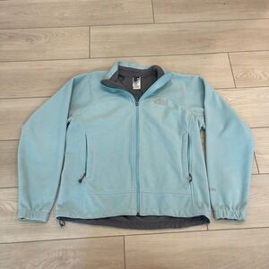 The North Face Womens Windwall Fleece Jacket Full Zip Powder Blue Size M